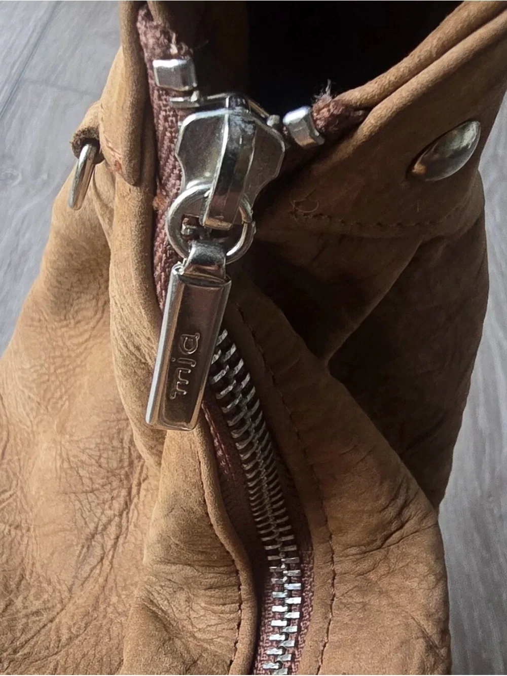 Tan Leather Hobo Shoulder Bag - Unbranded